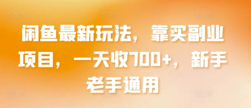闲鱼最新玩法，靠买副.业.项目，一天收700+，新手老手通用【揭秘】