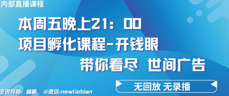 4.26日内部回放课程《项目孵化-开钱眼》zuan钱的底层逻辑【揭秘】
